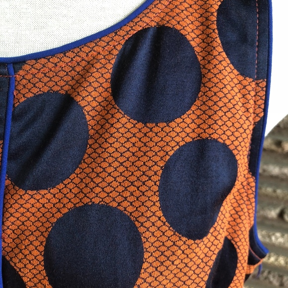 Anthropologie MAEVE Navy Blue Polka Dot Dress - Picture 4 of 8